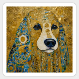 Klimt Dog with Brown Eyes Sticker